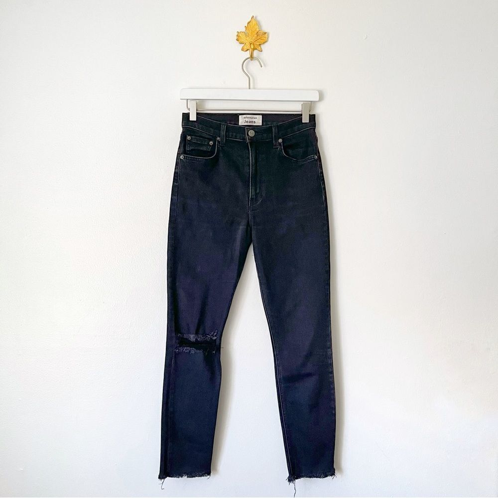 Reformation High & Skinny Jeans in Faded Black size 26 preowned